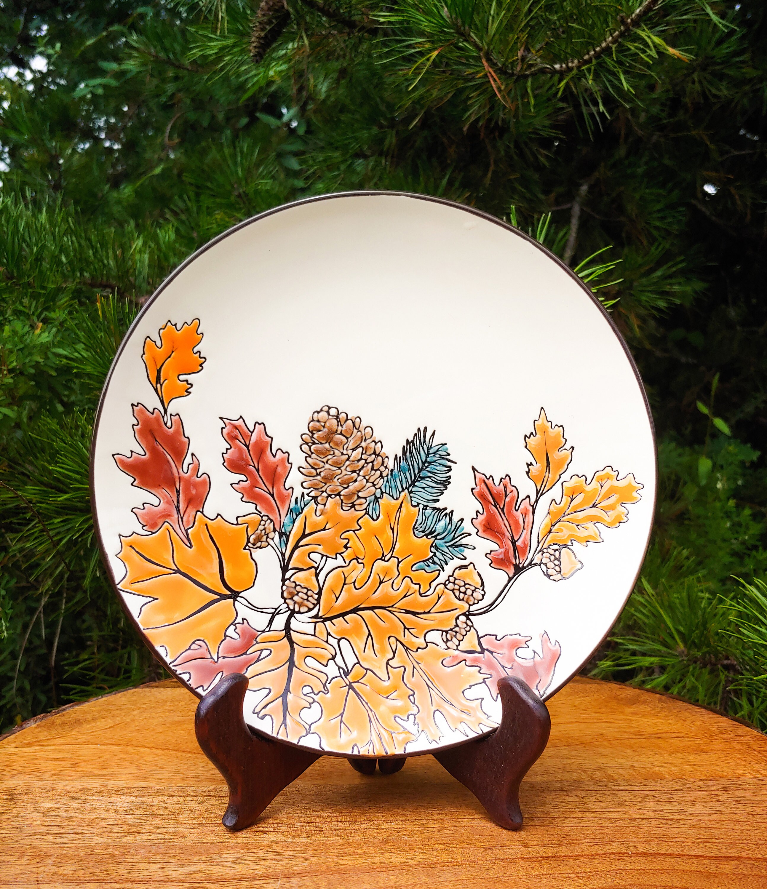 SET of 10 Ceramic Fall Plates Starter Salad Dessert Dinnerware Etsy