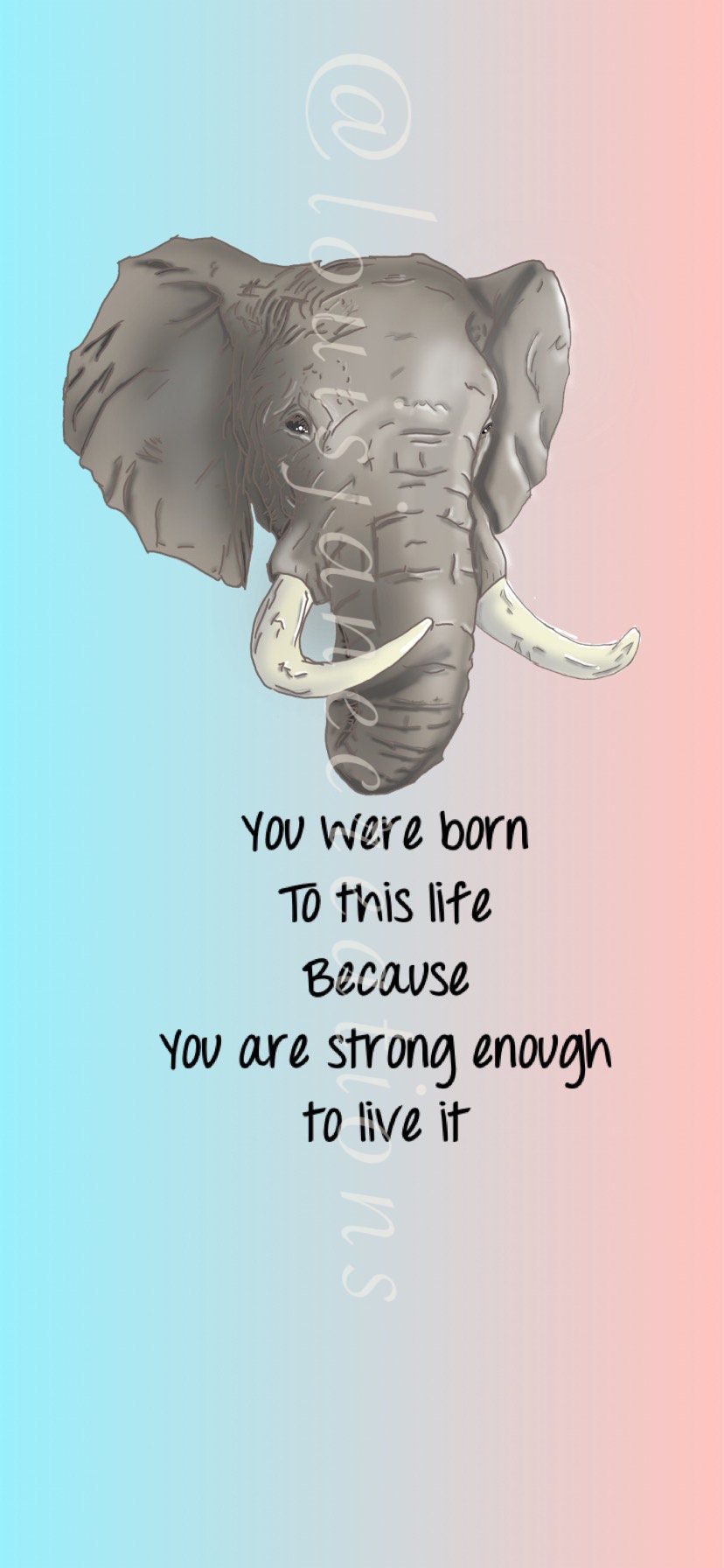 Strong Inspirational elephant quote phone wallpaper aesthetic Etsy