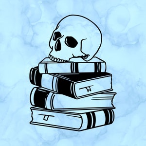 Books and skull decal