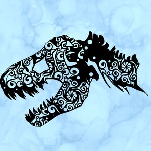 T-rex zentangle decal