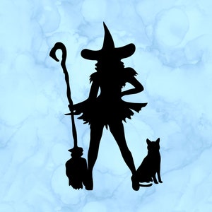 Witch and cat decal