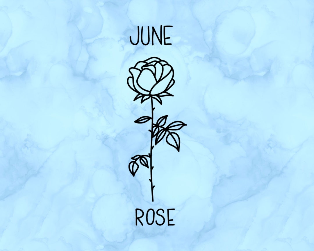 June Flower Sign June Birth Flower Rose Decal - Etsy