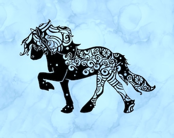 Icelandic horse zentangle decal