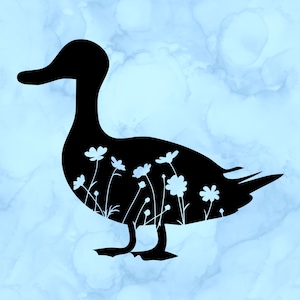 Floral duck decal