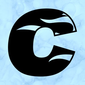 Flame letter C decal