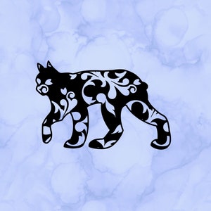 Floral bobcat decal