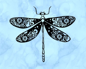 Dragonfly zentangle decal