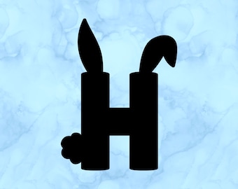 Bunny letter H decal