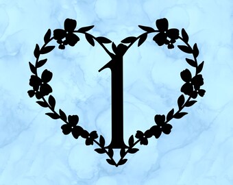 Heart number 1 decal