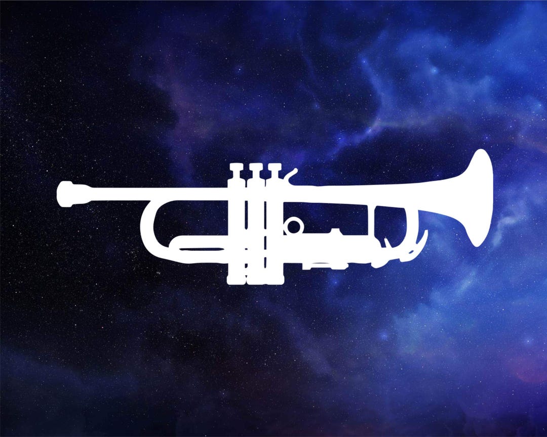 Silver Trumpet Sticker Trumpet Decal - Etsy