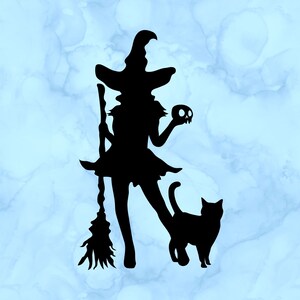 Witch and cat decal