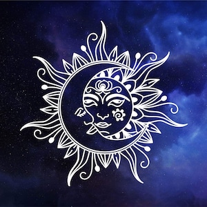 Sun and moon decal