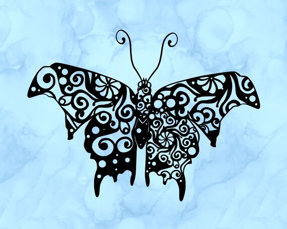 Butterfly zentangle decal