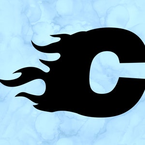 Flame letter C decal