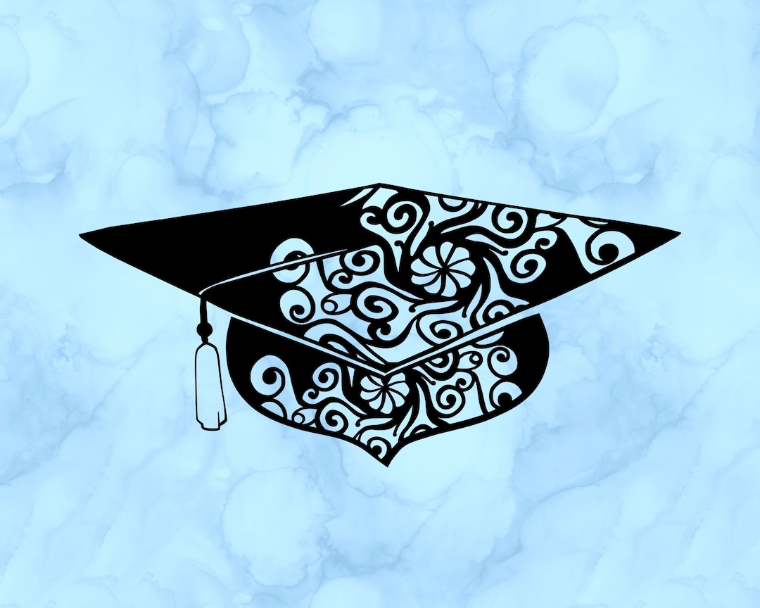 Graduation Cap Zentangle Decal Etsy