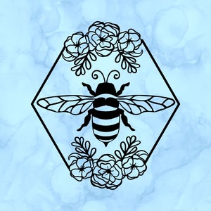 Floral bee decal