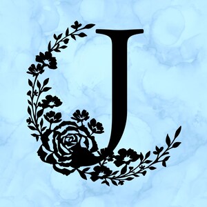 Floral Letter J Decal - Etsy