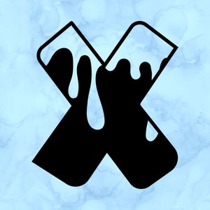 Drip letter X decal