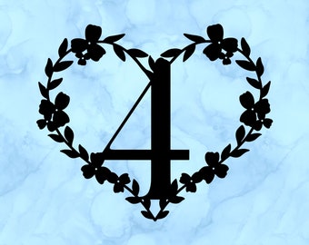 Heart number 4 decal