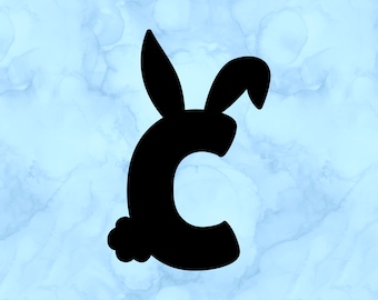 Bunny letter C decal
