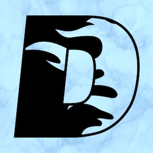 Flame letter D decal