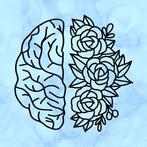 Floral brain decal