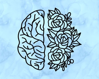 Floral brain decal