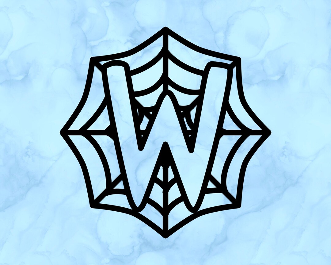 Spider Web Letter W Decal - Etsy