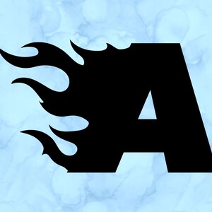 Flame letter A decal
