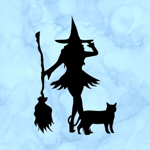 Witch and cat decal