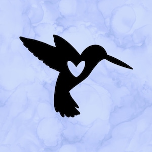 Hummingbird heart decal