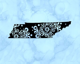 Mandala Tennessee Sticker Zentangle Tennessee Sticker Waterproof Tennessee State Sticker