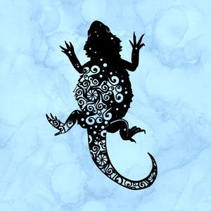 Bearded dragon zentangle decal