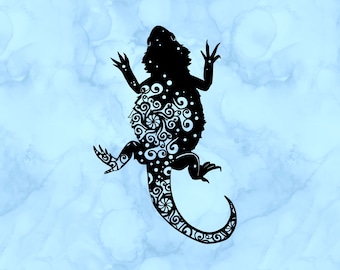 Bearded dragon zentangle decal