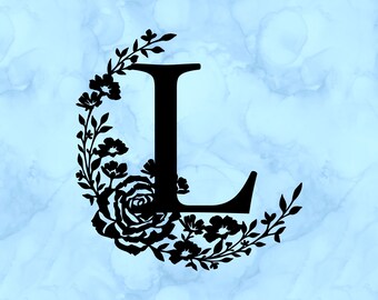 Floral letter L decal