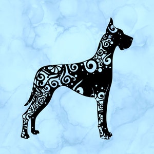 Great dane zentangle decal