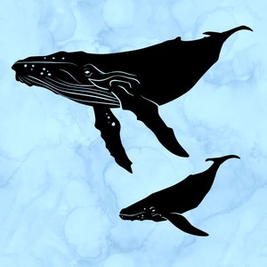 Humpback whale mom and baby decal