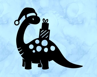 Christmas dinosaur decal