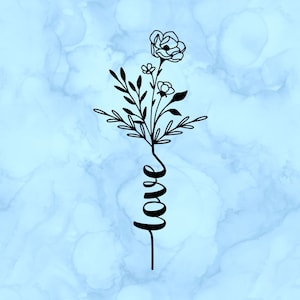 Floral love decal