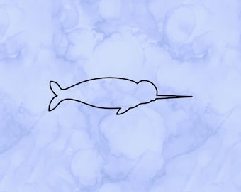 Narwhal outline decal