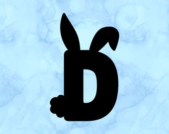 Bunny letter D decal