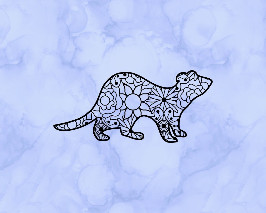 Ferret Zentangle Decal Etsy