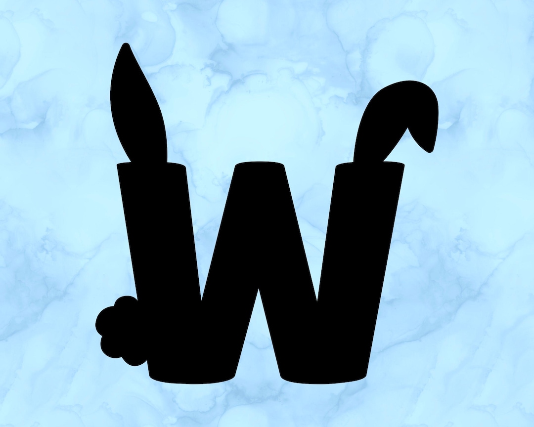 Bunny Letter W Decal - Etsy