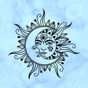 Sun and moon decal