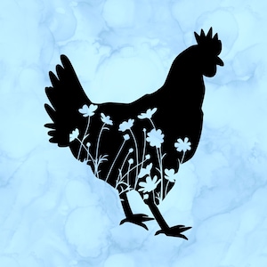Floral chicken decal
