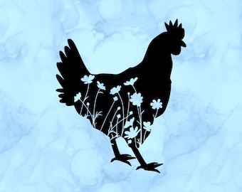 Floral chicken decal