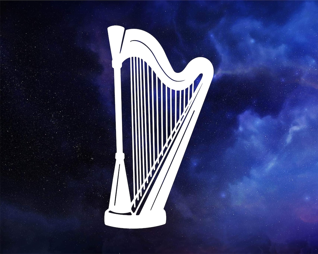 Harp Decal Etsy