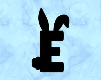 Bunny letter E decal