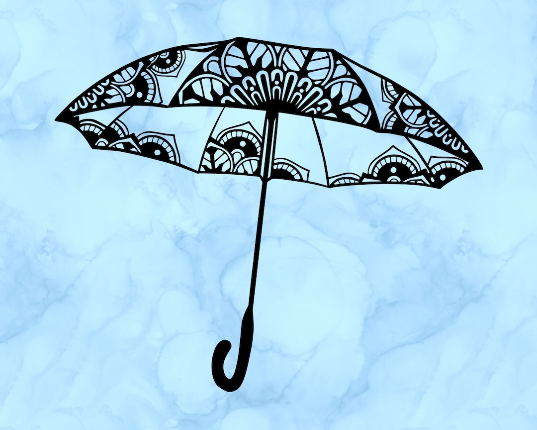 Umbrella Zentangle Decal Etsy