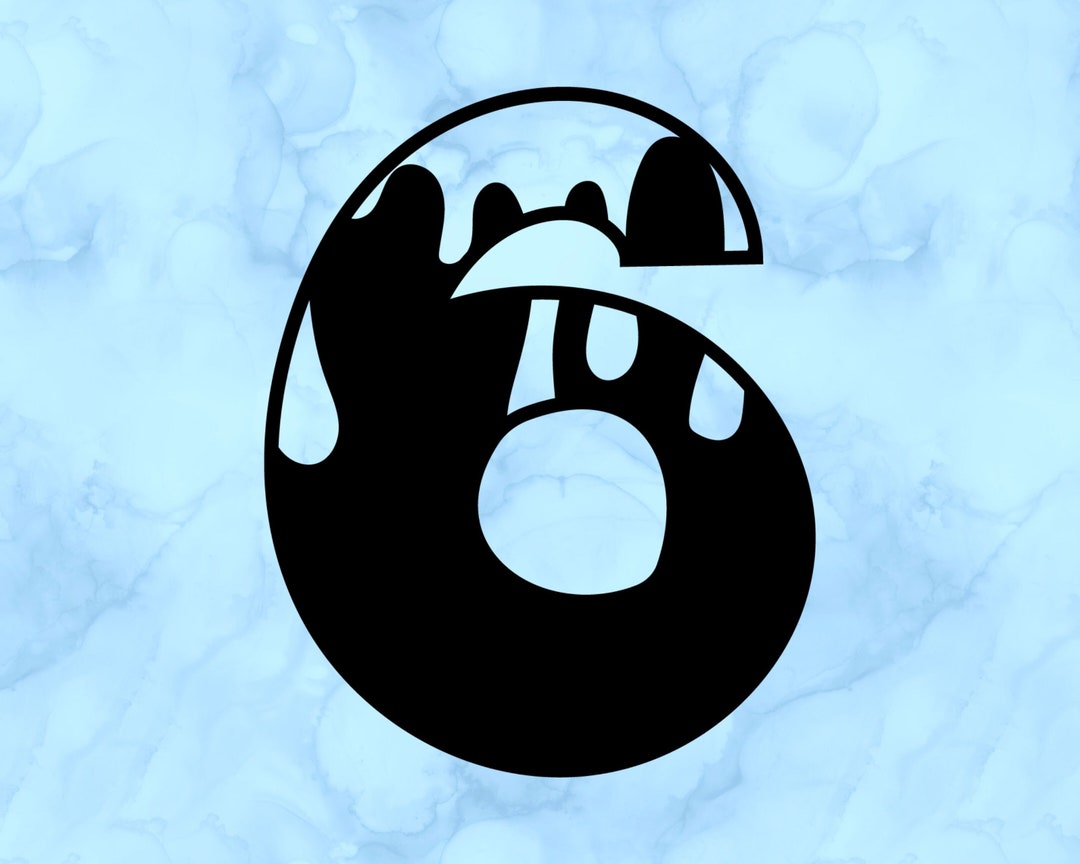 Drip Number 6 Decal - Etsy